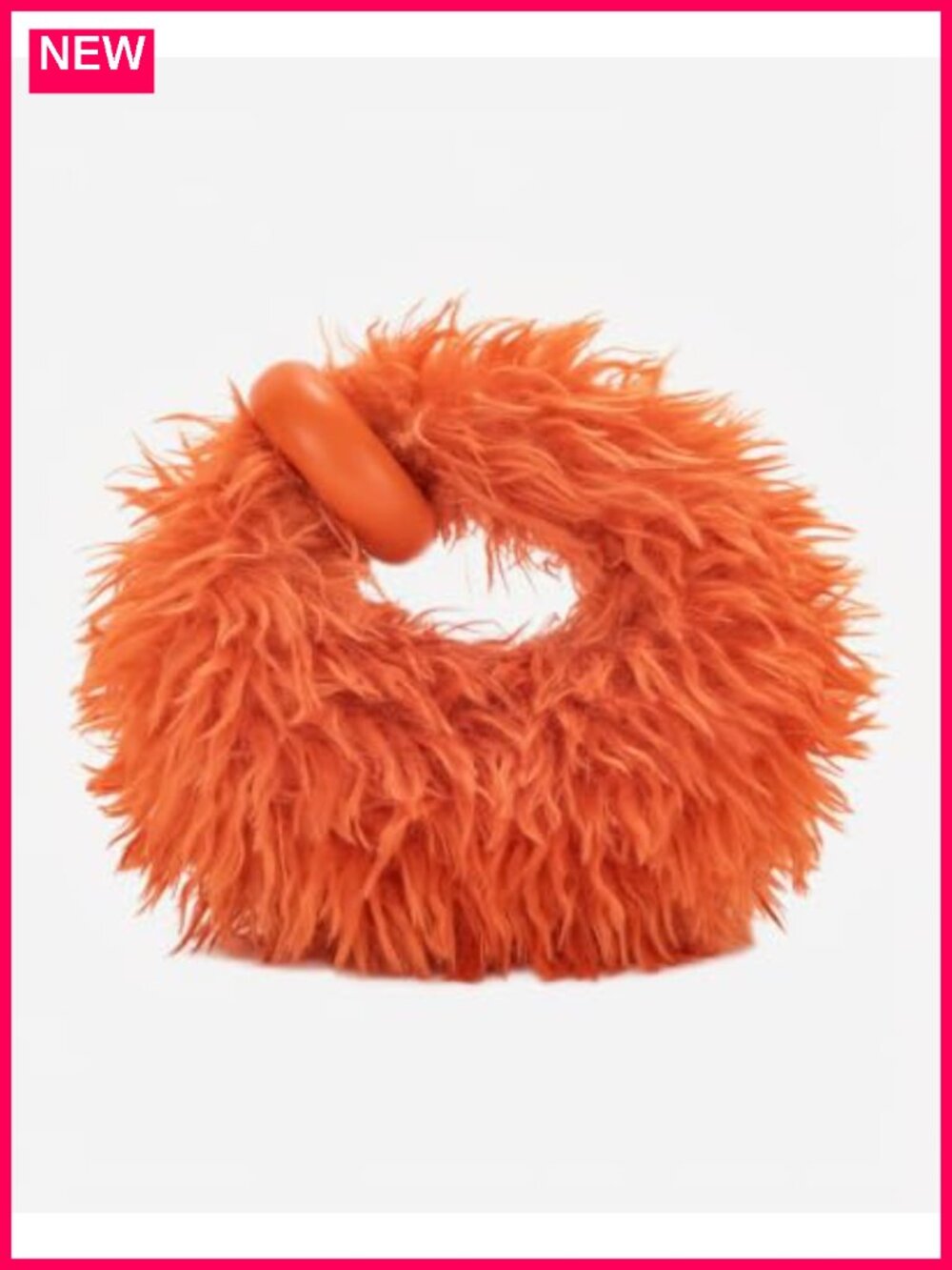 Vegan Leather Faux Fur Top Handle Bag